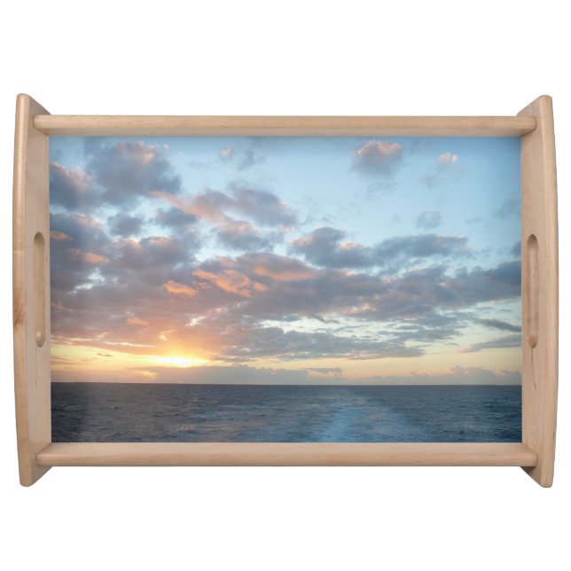 Sunrise at Sea I Pastel Seascape Serving Tray (Front)