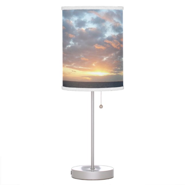 Sunrise at Sea I Pastel Seascape Table Lamp (Left)