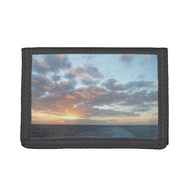 Sunrise at Sea I Pastel Seascape Trifold Wallet (Front)
