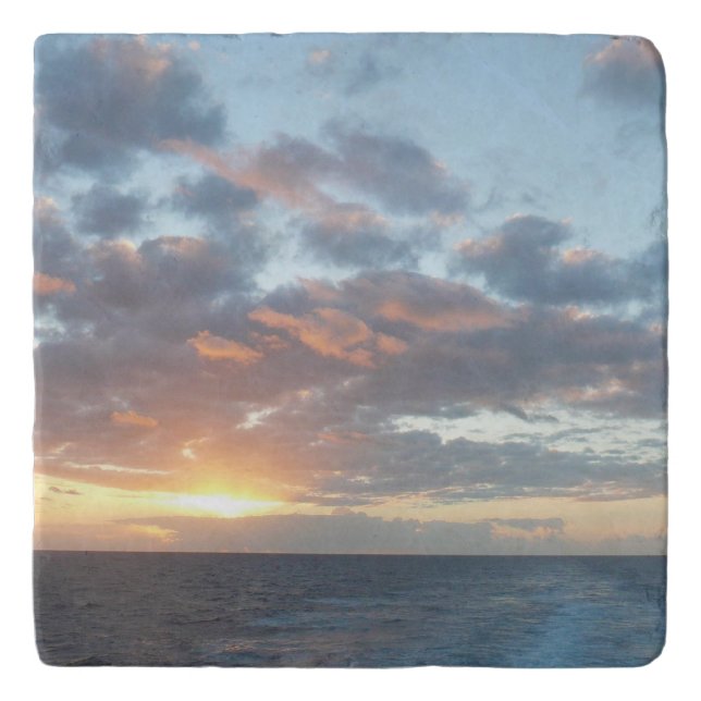 Sunrise at Sea I Pastel Seascape Trivet (Front)