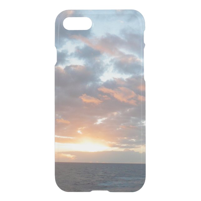 Sunrise at Sea I Pastel Seascape Uncommon iPhone Case (Back)