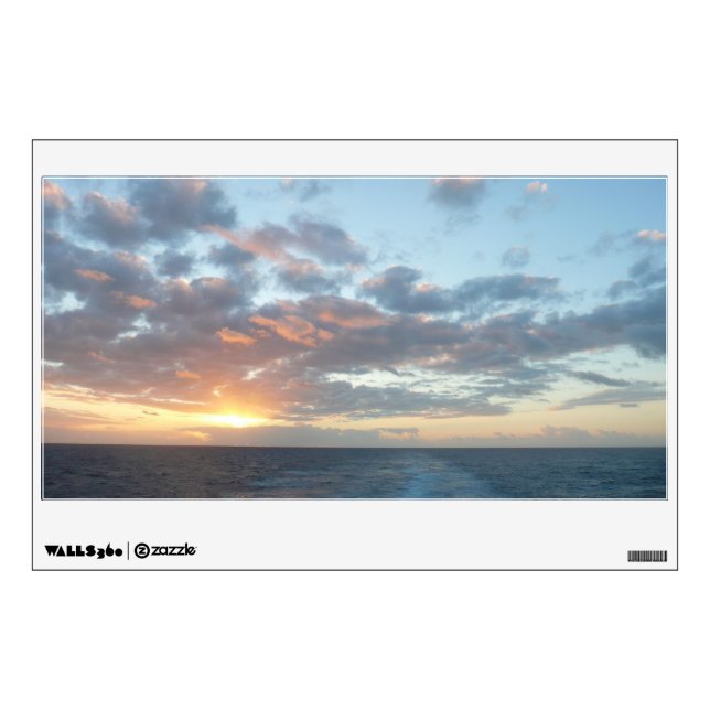 Sunrise at Sea I Pastel Seascape Wall Sticker (Front)