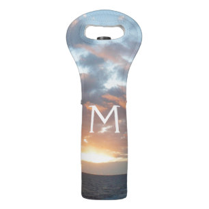Sunrise at Sea I Pastel Seascape Wine Bag