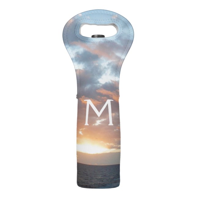 Sunrise at Sea I Pastel Seascape Wine Bag (Front)