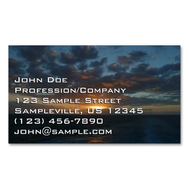Sunrise at Sea II Ocean Seascape Business Card Magnet (Front)