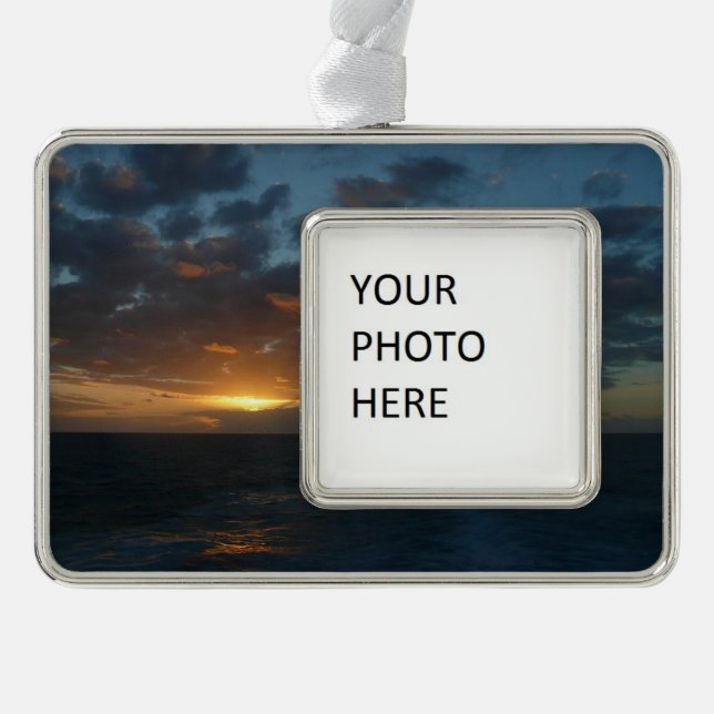 Sunrise at Sea II Ocean Seascape Christmas Ornament (Front)