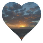 Sunrise at Sea II Ocean Seascape Heart Sticker