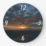 Sunrise at Sea II Ocean Seascape Large Clock