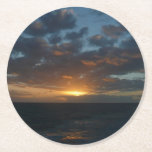 Sunrise at Sea II Ocean Seascape Round Paper Coaster