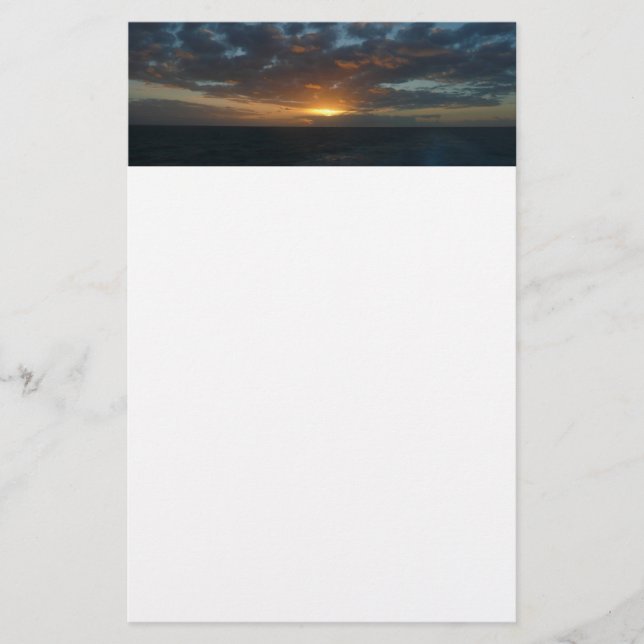Sunrise at Sea II Ocean Seascape Stationery (Front)