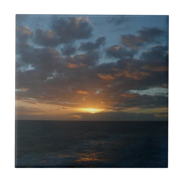 Sunrise at Sea II Ocean Seascape Tile (Front)