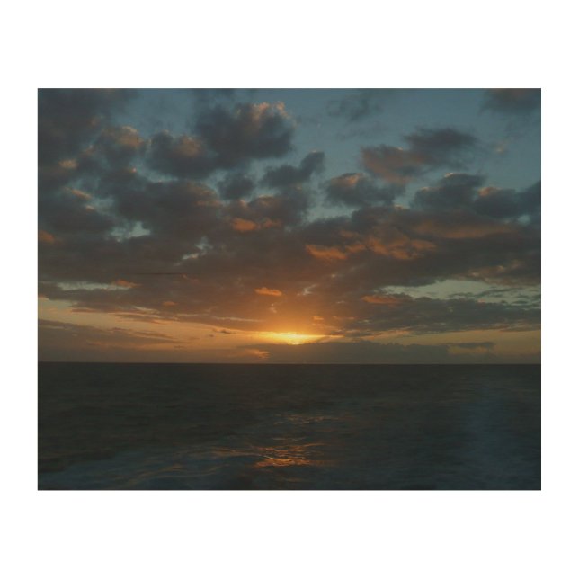 Sunrise at Sea II Ocean Seascape Wood Wall Art (Front)