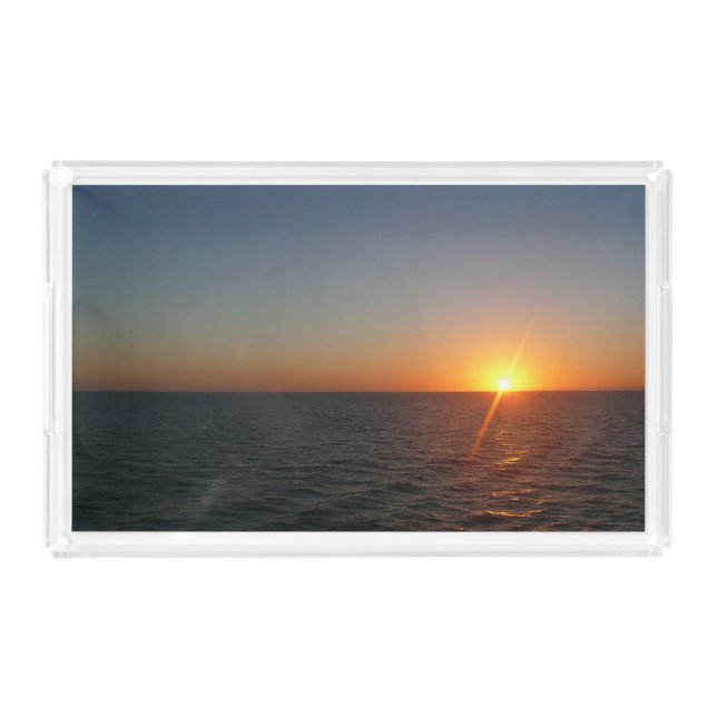 Sunrise at Sea III Ocean Horizon Seascape Acrylic Tray (Front)