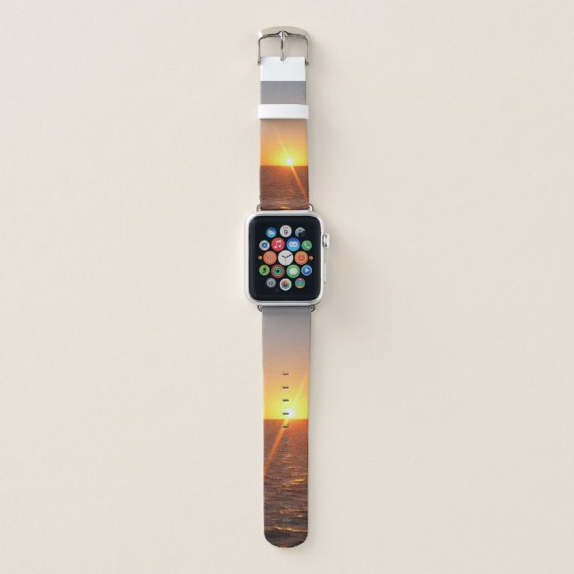 Sunrise at Sea III Ocean Horizon Seascape Apple Watch Band (Front)
