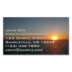 Sunrise at Sea III Ocean Horizon Seascape Business Card Magnet