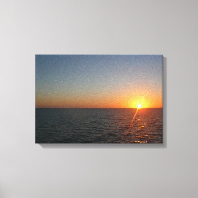 Sunrise at Sea III Ocean Horizon Seascape Canvas Print (Front)