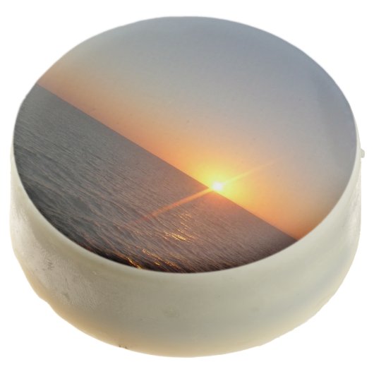 Sunrise at Sea III Ocean Horizon Seascape Chocolate Covered Oreo (Angled)