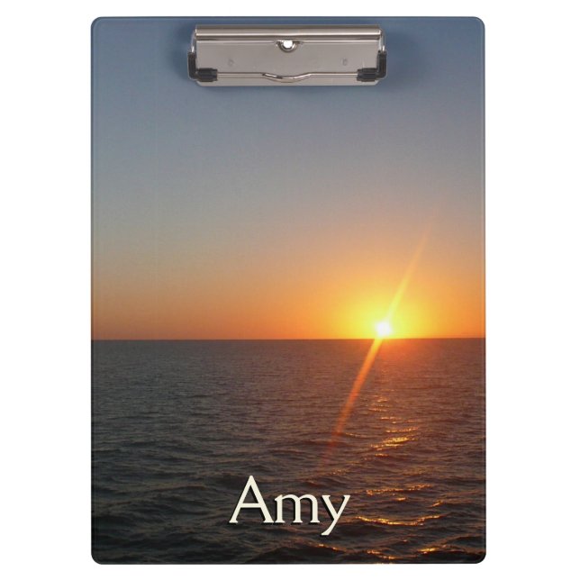 Sunrise at Sea III Ocean Horizon Seascape Clipboard (Front)