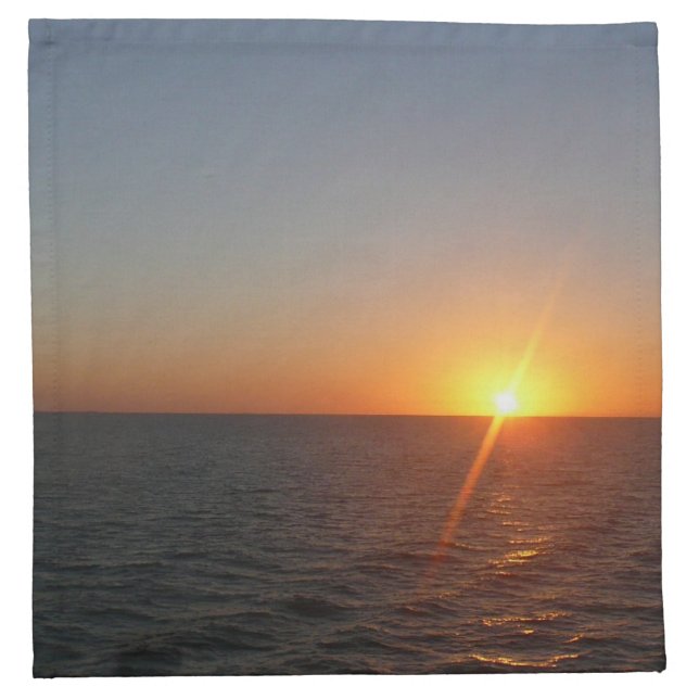 Sunrise at Sea III Ocean Horizon Seascape Cloth Napkin (Front)