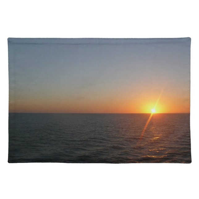 Sunrise at Sea III Ocean Horizon Seascape Cloth Placemat (Front)