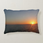 Sunrise at Sea III Ocean Horizon Seascape Decorative Pillow