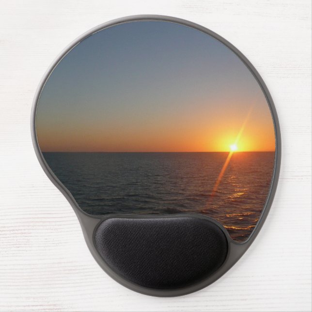 Sunrise at Sea III Ocean Horizon Seascape Gel Mouse Pad (Front)