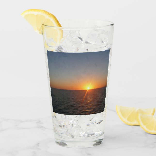 Sunrise at Sea III Ocean Horizon Seascape Glass (Front Ice)