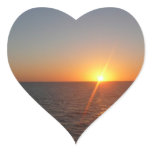 Sunrise at Sea III Ocean Horizon Seascape Heart Sticker