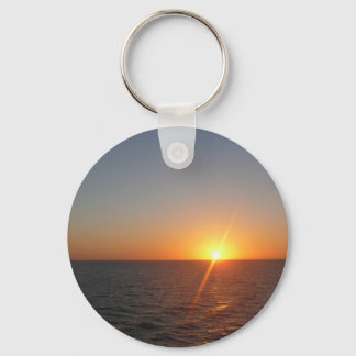 Sunrise at Sea III Ocean Horizon Seascape Keychain