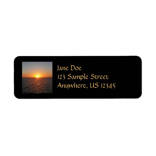 Sunrise at Sea III Ocean Horizon Seascape Label (Front)
