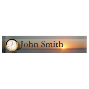 Sunrise at Sea III Ocean Horizon Seascape Nameplate
