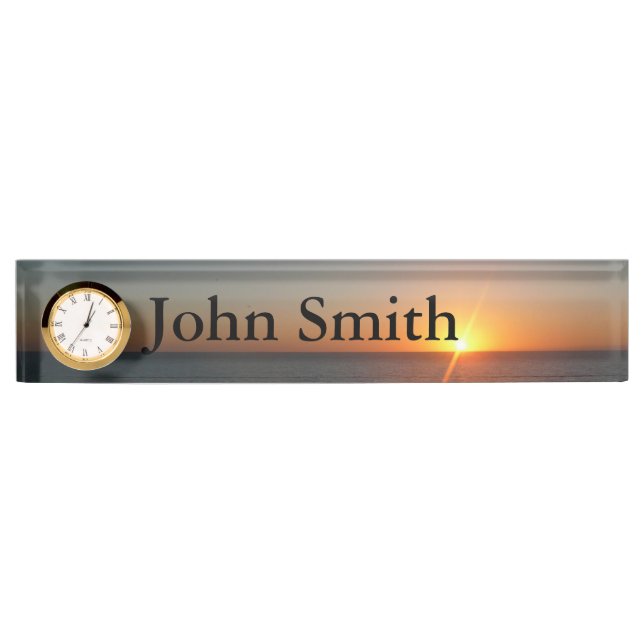 Sunrise at Sea III Ocean Horizon Seascape Nameplate (Front)