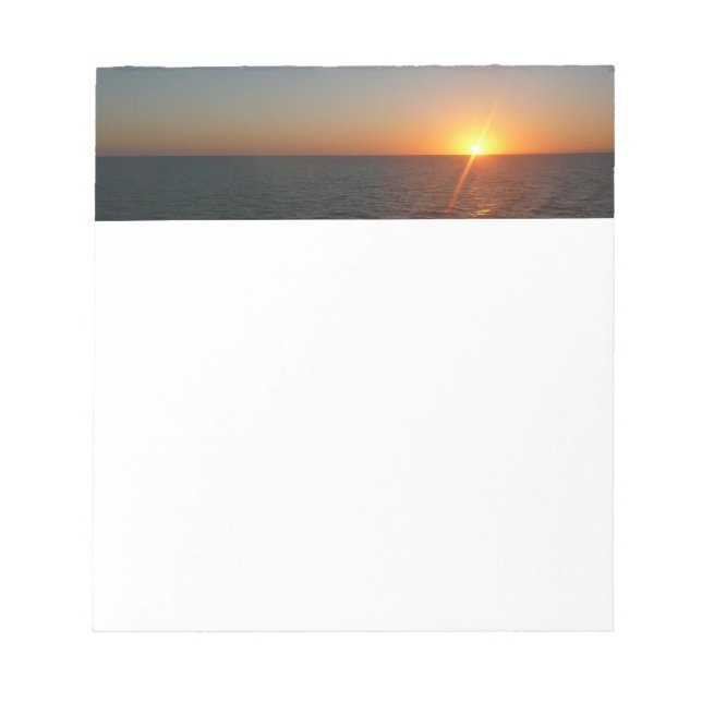 Sunrise at Sea III Ocean Horizon Seascape Notepad (Front)