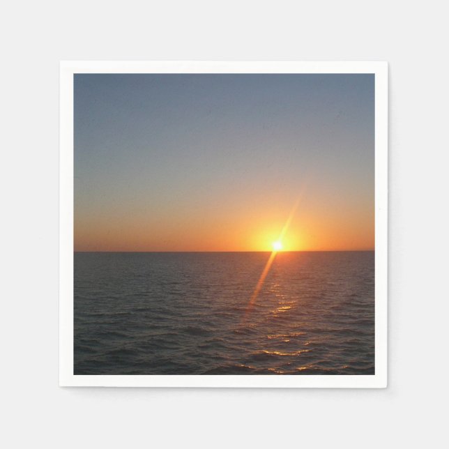 Sunrise at Sea III Ocean Horizon Seascape Paper Napkins (Front)