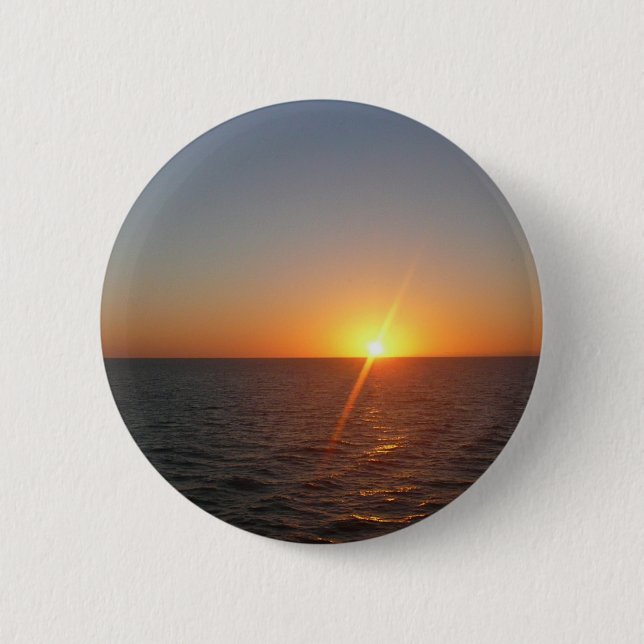 Sunrise at Sea III Ocean Horizon Seascape Pinback Button (Front)