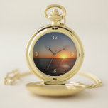 Sunrise at Sea III Ocean Horizon Seascape Pocket Watch