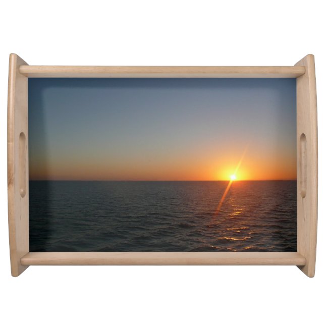 Sunrise at Sea III Ocean Horizon Seascape Serving Tray (Front)