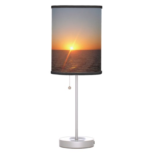 Sunrise at Sea III Ocean Horizon Seascape Table Lamp (Right)