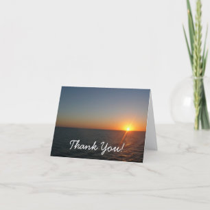 Sunrise at Sea III Ocean Horizon Seascape Thank You Card