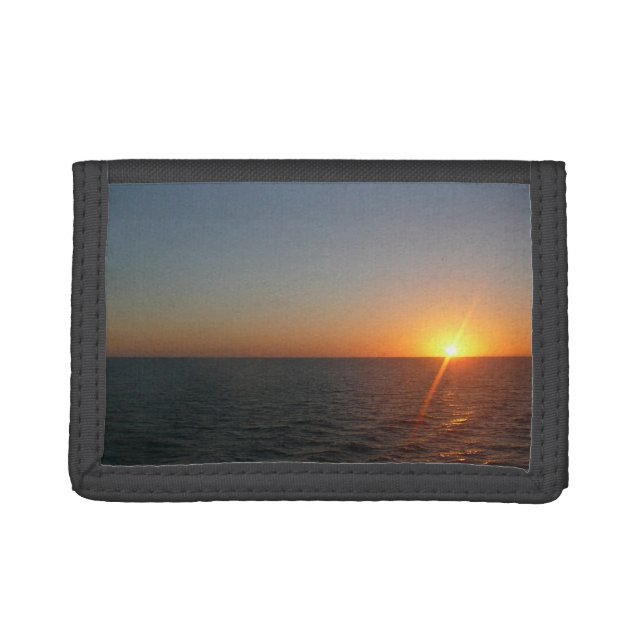 Sunrise at Sea III Ocean Horizon Seascape Tri-fold Wallet (Front)