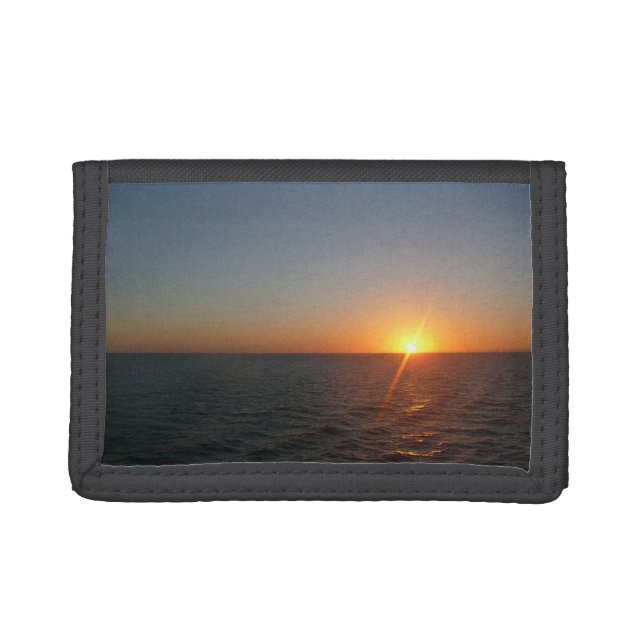 Sunrise at Sea III Ocean Horizon Seascape Tri-fold Wallet (Front)