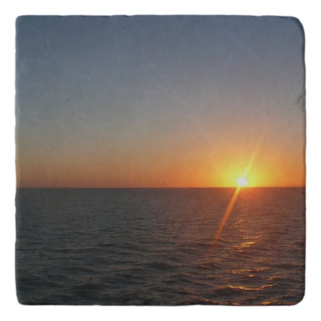Sunrise at Sea III Ocean Horizon Seascape Trivet (Front)