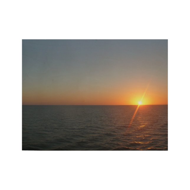 Sunrise at Sea III Ocean Horizon Seascape Wood Poster (Front)