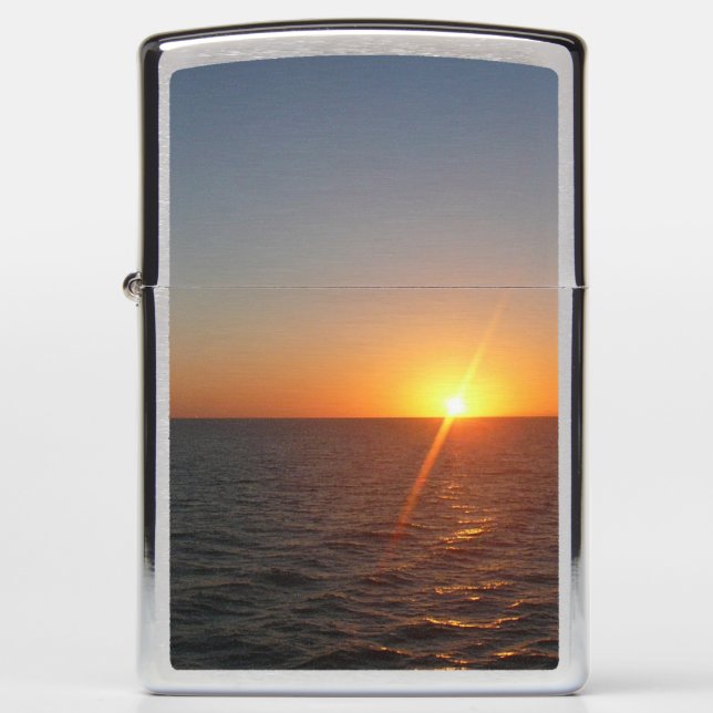 Sunrise at Sea III Ocean Horizon Seascape Zippo Lighter (Front)