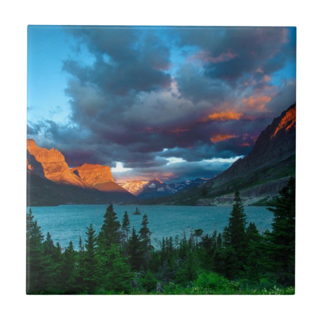 SunRise at St. Mary Lake Ceramic Tile (Front)