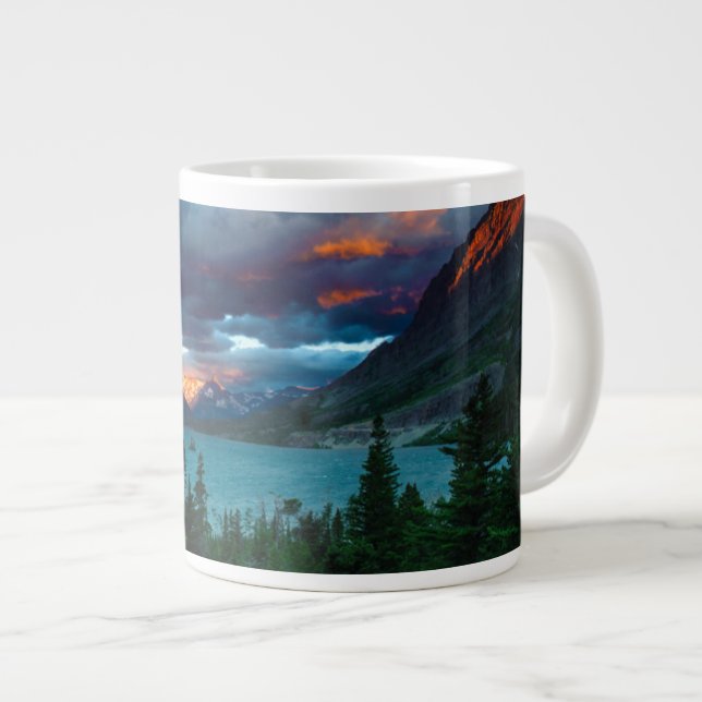 SunRise at St. Mary Lake Giant Coffee Mug (Front Right)
