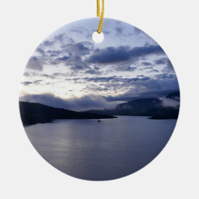 Sunrise at St. Mary Lake II Ceramic Ornament (Front)