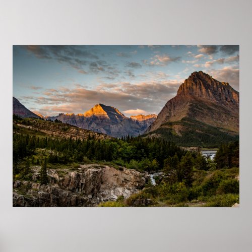 Sunrise at Swiftcurrent Lake Poster