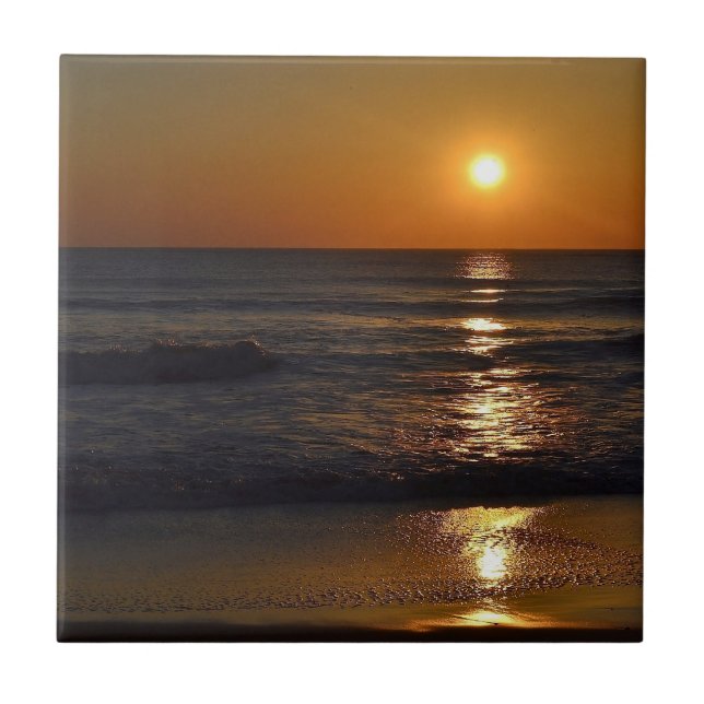 Sunrise at the Beach by Shirley Taylor Ceramic Tile (Front)