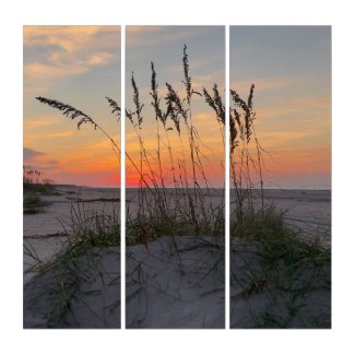 Sunrise at the beach - Coastal Island Living Triptych